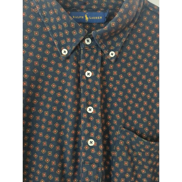 Ralph Lauren Men's Polo XL Printed Cotton Pullover Shirt, Navy Blue/ Multi - Picture 4 of 6